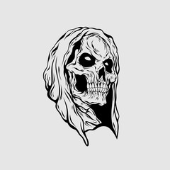 grim reaper head illustration