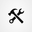 Hammer and wrench icon vector illustration