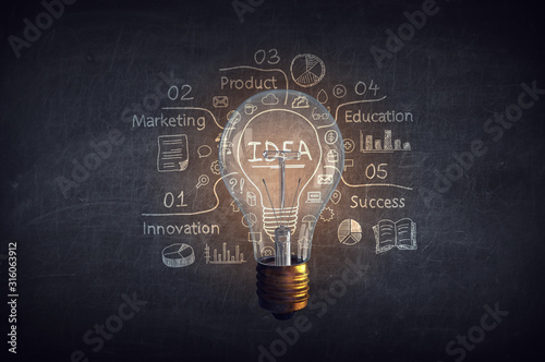 Fototapeta Glass light bulb . Mixed media