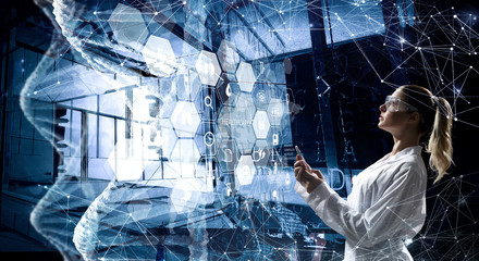 Wall Mural - innovative technologies in science and medicine . mixed media