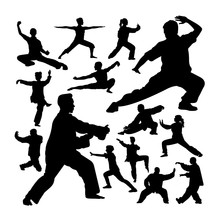 Tai Chi Silhouettes. Good Use For Symbol, Logo, Web Icon, Mascot, Sign, Or Any Design You Want.