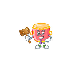 Sticker - Smart Judge chinese red drum in mascot cartoon character style