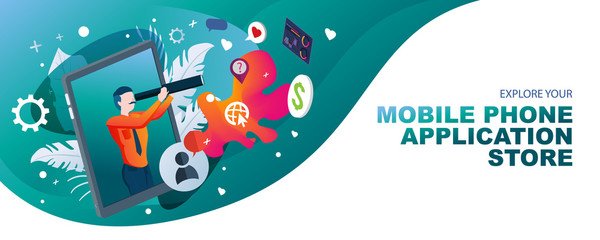 mobile phone application with banner concept