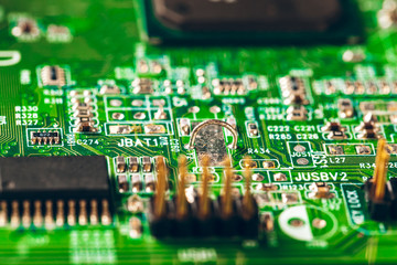 Poster - close up of electronic circuit board with processor