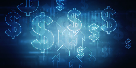 Poster - 2d rendering usd Dollar symbol 