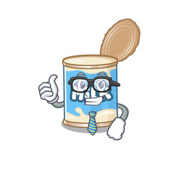 Sticker - cartoon character of Businessman condensed milk wearing glasses