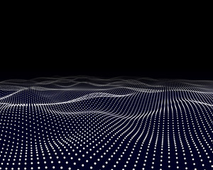 Wall Mural - abstract technology background from white dots on black. technology abstract vector. future wave bac