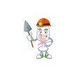 Cool clever Miner pink glass of wine cartoon character design