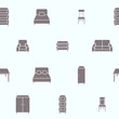 © Pavel-reDesign - Furniture background - Vector seamless pattern solid silhouettes of sofa, chair, table, bed, armchair and closet for graphic design