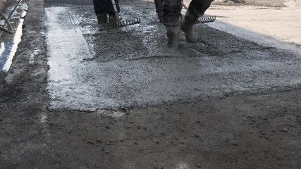 Wall Mural - builders poured concrete at the construction site