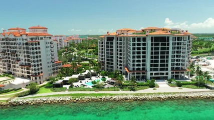 Wall Mural - Aerial view of Fisher Island. Miami Beach. Florida. USA.