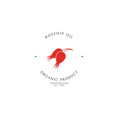 Sticker - Rosehip oil. Logo template