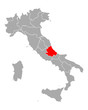 Karte von Abruzzen in Italien