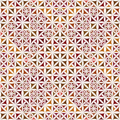 Poster - Colorful seamless kaleidoscope pattern background design - abstract symmetrical vector wallpaper illustration from curved triangles