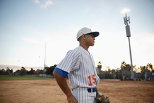 Latinx Baseball Player On Field