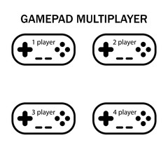 Wall Mural - Multiplayer gamepad 4 players - vector illustrator eps ten