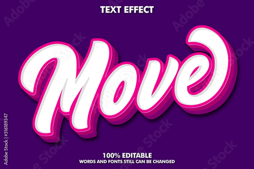 Fotografía Modern brush text effect with pink extrude