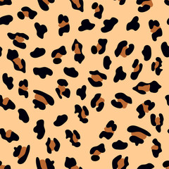 Aufkleber - Modern abstract seamless pattern with leopard print. Modern leopard seamless pattern. Animal skin. Vector bright background. Fur animal skin fashion textile, surface design. Textile design, fabric.