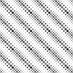 Fototapete - Black and white geometrical circle pattern background - abstract monochrome vector design from dots