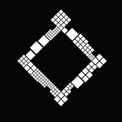Poster - Minimal square badge background - modern monochrome geometrical vector graphic design with blank space in the middle