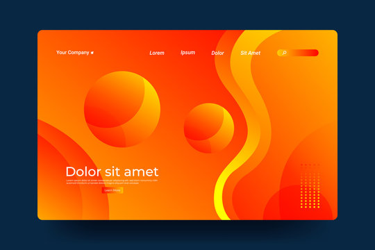 Website Landing Page with gradient colorful Background. Modern design. Easy editable For landing page, banner, website, homepage, card, ui, or apps. Vector illustration