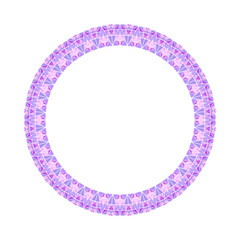 Poster - Abstract geometrical triangle mosaic circle border - circular round vector design element