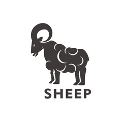 Canvas Print - Cute sheep logo design vector icon illustration