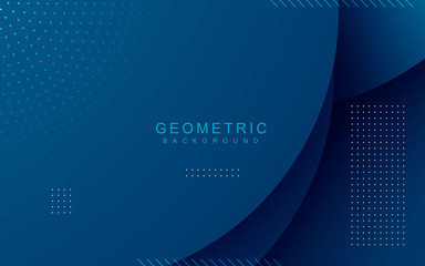 Wall Mural - Blue color geometric background. Dynamic textured geometric element design with dots decoration.