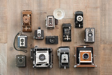 Knolling Of Vintage Cameras