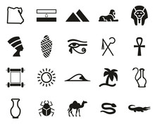 Egypt Country & Culture Icons Black & White Set Big