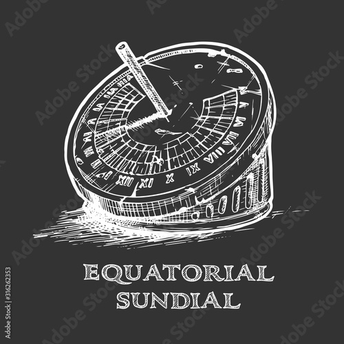 Fotomural hand drawn illustration of sundial.