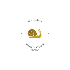 Wall Mural - Spa salon. Snail massage. Logo template 