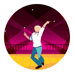 Poster - man on the dance floor, party, dancing club, music and nightlife