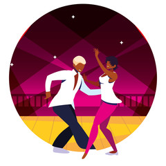 Poster - couple of people on the dance floor, party, dancing club, music and nightlife