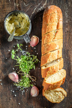 Fresh And Aromatic Garlic Bread Baked At Home