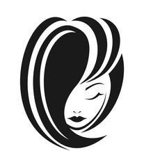 Sticker - Creative design of fashion woman face icon