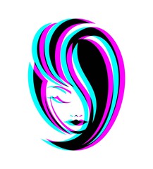 Canvas Print - Creative design of fashion woman face icon