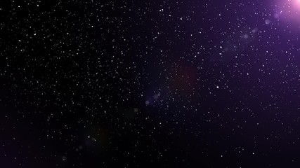 Wall Mural - Beautiful Natural Organic Dust Particles with Lens flare light special effect on Black Background in Slow Motion. Dynamic Dust Particles Randomly Float In Space With Slow Motion. Shimmering Glittering