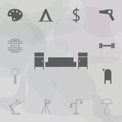 Poster - bed and bedside tables icon. web icons universal set for web and mobile