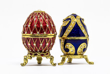 Russian Souvenir, Egg Casket Copy Of Faberge