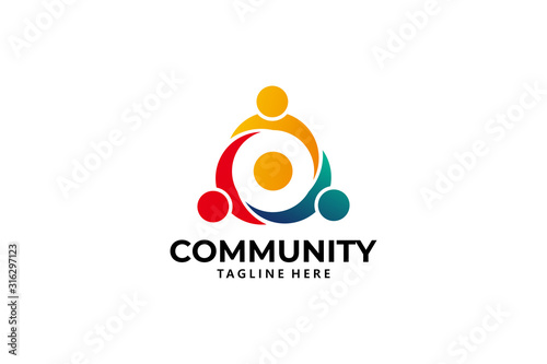 Fotografía community logo icon vector isolated