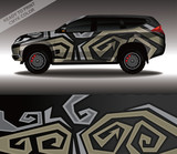 Fototapeta Pokój dzieciecy - Car wrap decal design vector, custom livery race rally car vehicle sticker and tinting.