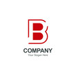 logo letter B. unique and simple abstract logo. red texture. white background. modern template. for company and graphic design.