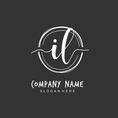 Handwritten initial letter AI L IL for identity and logo. Vector logo template with handwriting and signature style.