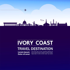 Ivory Coast travel destination grand vector illustration. 