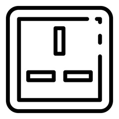 Poster - American power socket icon. Outline american power socket vector icon for web design isolated on white background