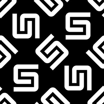 seamless pattern with white letter S