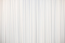  The White Curtain That Dropped Down As A Straight Line.Background For Inserting Text On Empty Spaces..