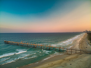 Aerial Drone photo of the Seaway at the Spit on the Gold Coast Australia