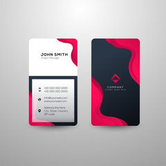 Canvas Print - Front and back view of business card or template design with company details.